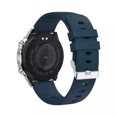 Yolo Fortuner Calling Smart Watch - Chrome Silver with Moss Blue