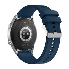 Yolo Fortuner Pro Smart Watch - Chrome Silver with Denim Blue