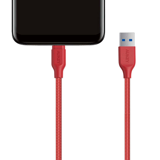 Buy Aukey Braided Nylon USB 3.1 Gen 1 A to C Cable (3.95ft) - Red from Vmart in Pakistan