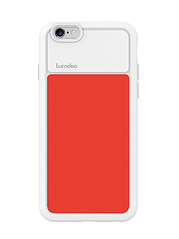 Lumdoo Duo Cover for iPhone 6 with Original Night Glow Effect + Lumdoo Light Pen (White/Red)