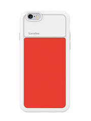 Lumdoo Duo Cover for iPhone 6 with Original Night Glow Effect + Lumdoo Light Pen (White/Red)