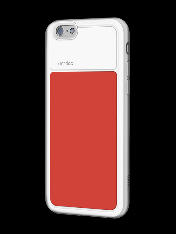 Lumdoo Duo Cover for iPhone 6 with Original Night Glow Effect + Lumdoo Light Pen (White/Red)