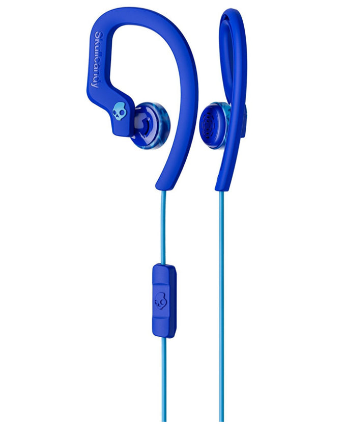 SkullCandy Chops Flex Sport Earbuds with Mic - Royal Blue/Swirl