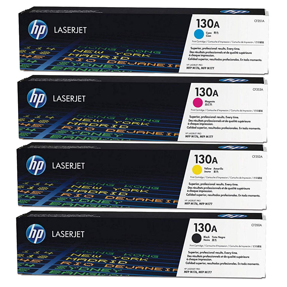 HP 130A 4 Color Black/Cyan/Magenta/Yellow Original Toner Cartridge Set