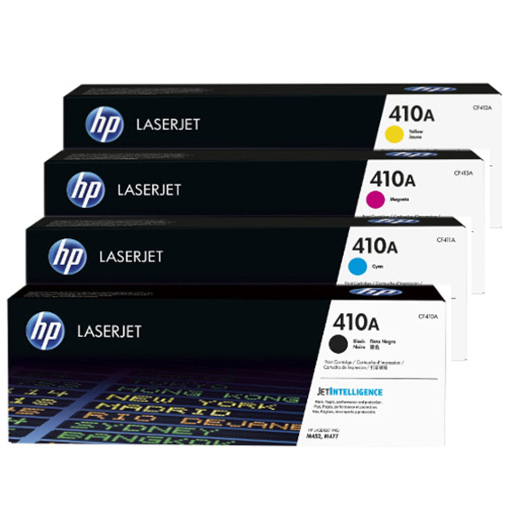 HP 410A 4 Color Black/Cyan/Magenta/Yellow Original Toner Cartridge Set