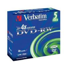 Verbatim DVD-RW Jewel Case 5pk