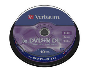 Verbatim DVD+R Double Layer 8x Spindle 10pk