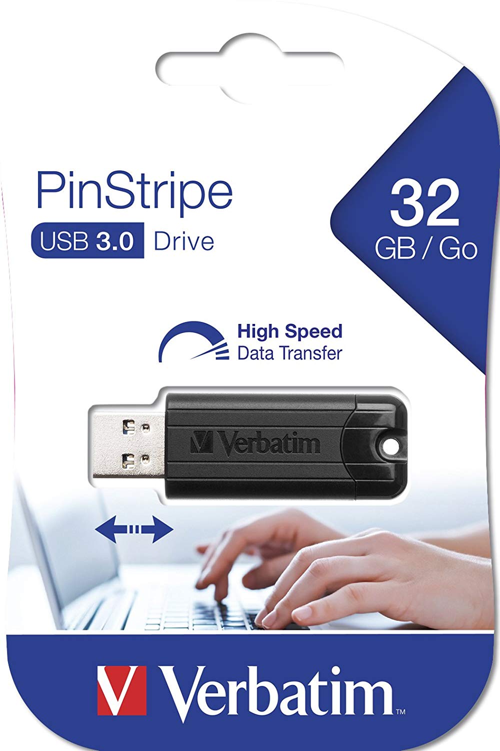 Verbatim PinStripe USB 3.0 Drive 32GB - Black