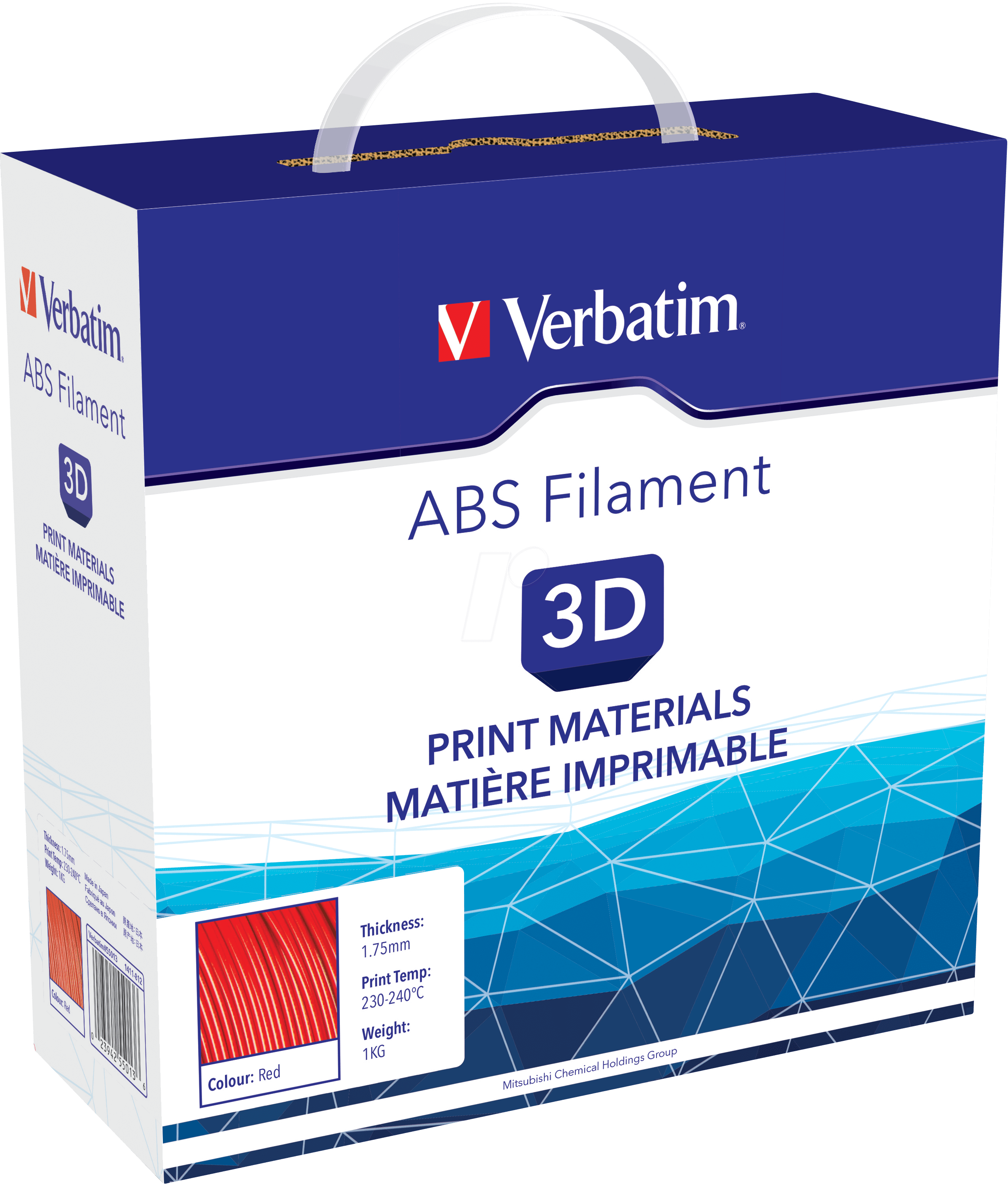 Verbatim ABS 3D Filament - 1.75mm 1kg - Red