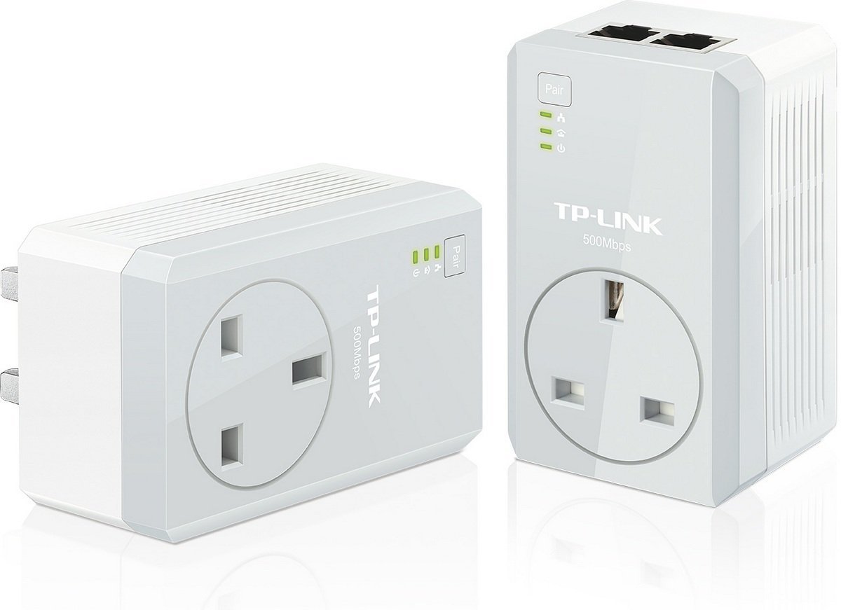 TP-Link TL-PA4020PKIT AV500 2-Port Powerline Adapter with AC Pass Through Starter Kit