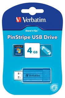 Verbatim Store'n'Go Pinstripe USB Drive 4GB (Blue)