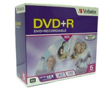 Verbatim DVD+R 16X Jewel Case 5pk