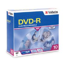 Verbatim DVD-R 16X Slim Case 10pk