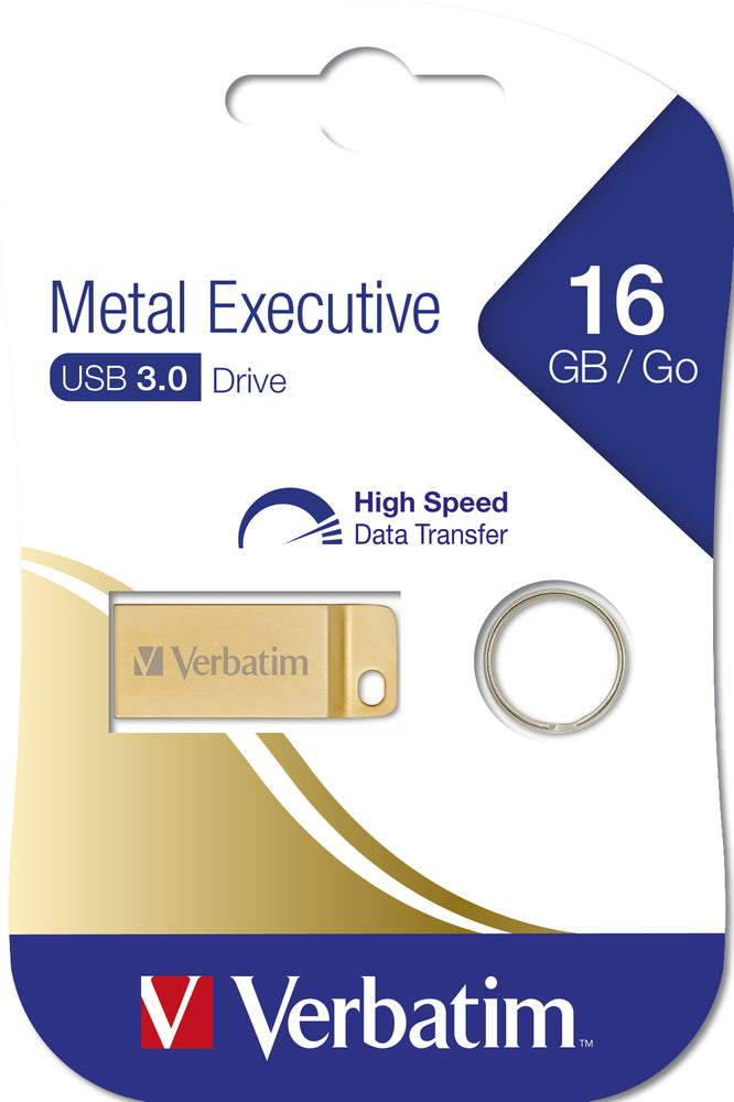 Verbatim Metal Executive USB 3.0 Flash Drive 16GB - Gold