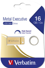 Verbatim Metal Executive USB 3.0 Flash Drive 16GB - Gold