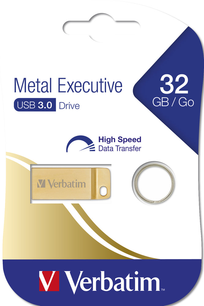 Verbatim Metal Executive USB 3.0 Flash Drive 32GB - Gold