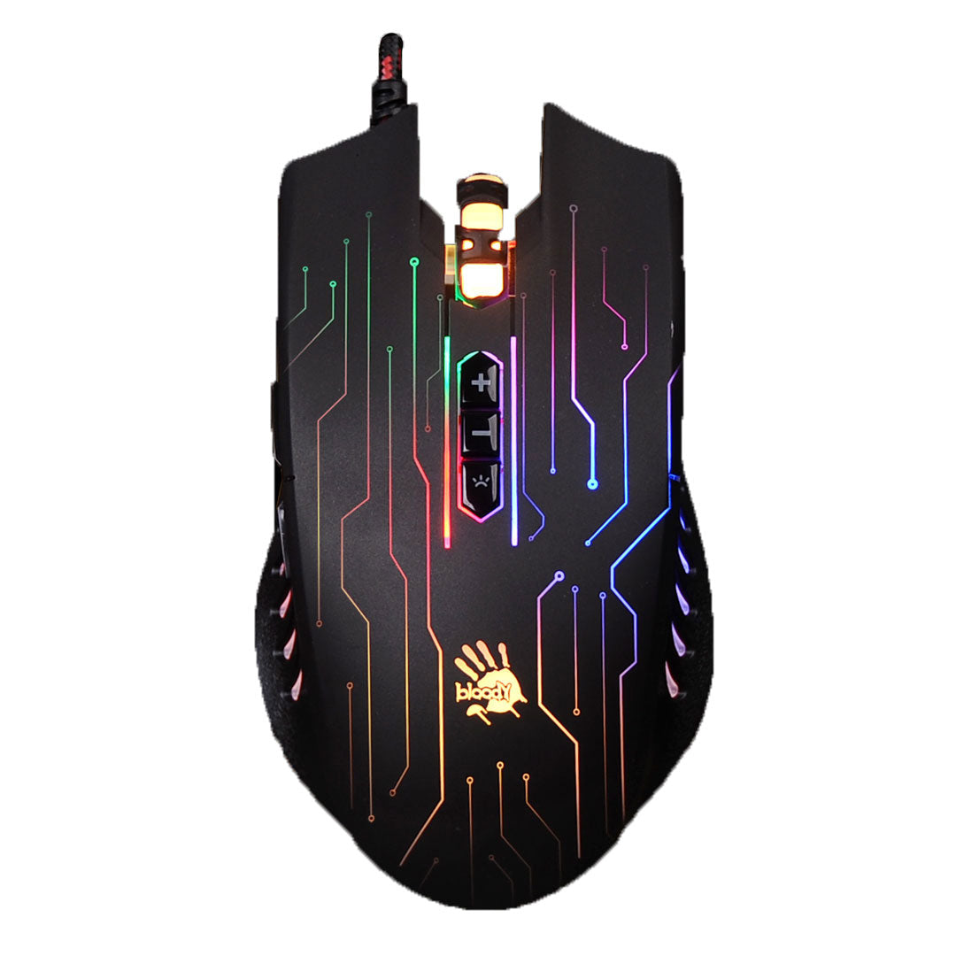 Buy A4tech Q81 Bloody Metal Feet Neon X-Glide Gaming Mouse from Vmart in Pakistan