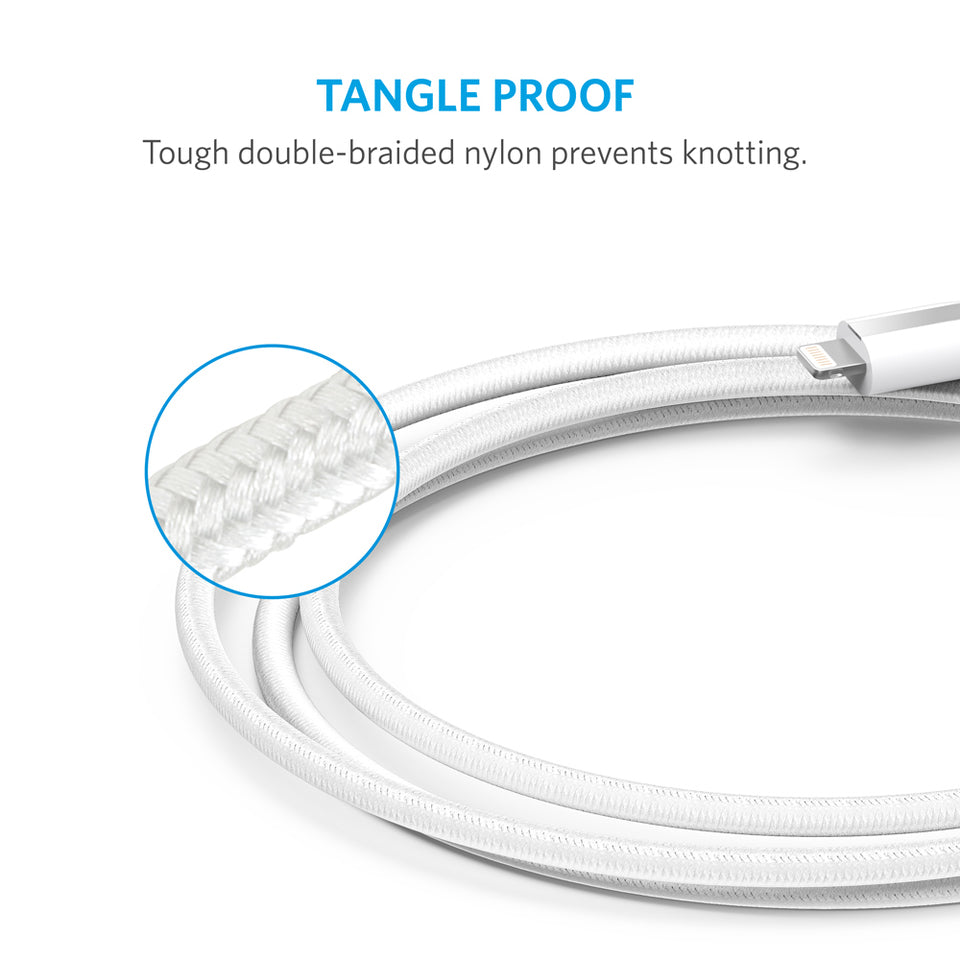 Anker PowerLine+ Lightning Cable 6ft - White