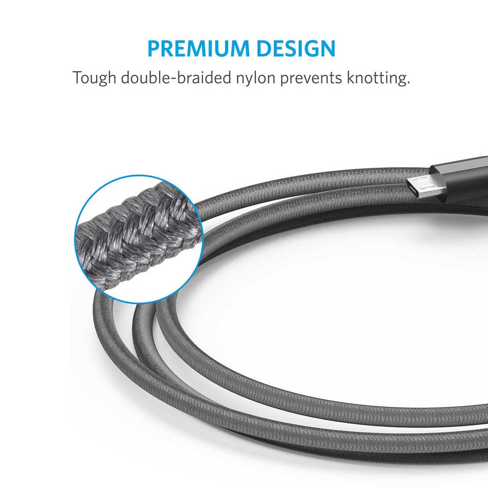 Buy Anker PowerLine+ Micro USB Cable 6ft - Gray from Vmart in Pakistan