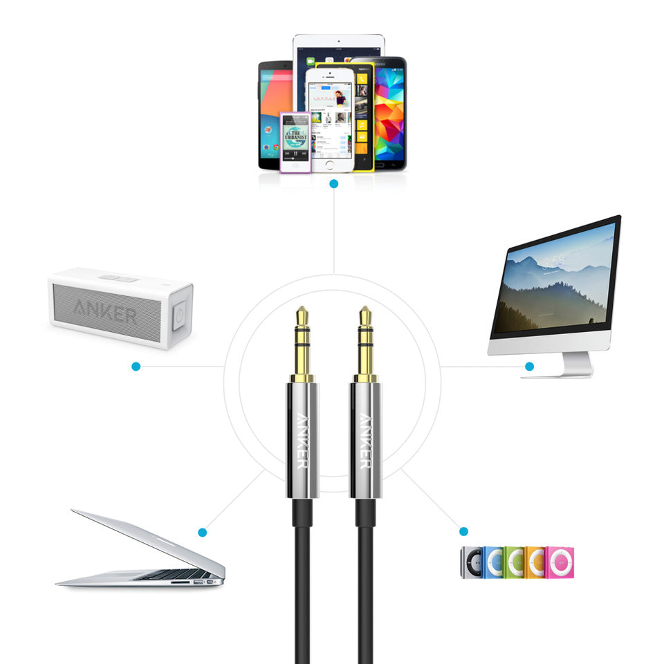 Buy Anker Premium Auxiliary Audio Cable (4ft / 1.2m) from Vmart in Pakistan