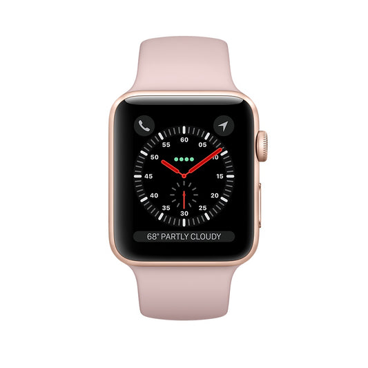 Buy Apple Watch Series 3 38mm Gold Aluminum Case with Pink Sand Sport Case - GPS + Cellular from Vmart in Pakistan
