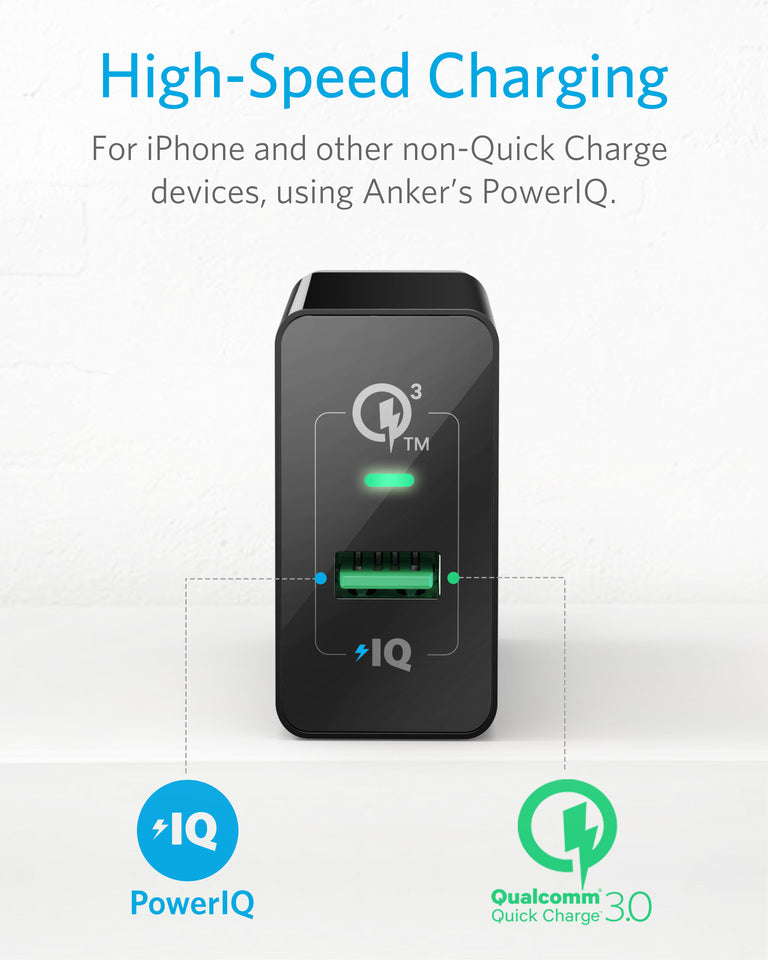 Anker PowerPort+ 1 & Micro Cable Quick Charger 3.0