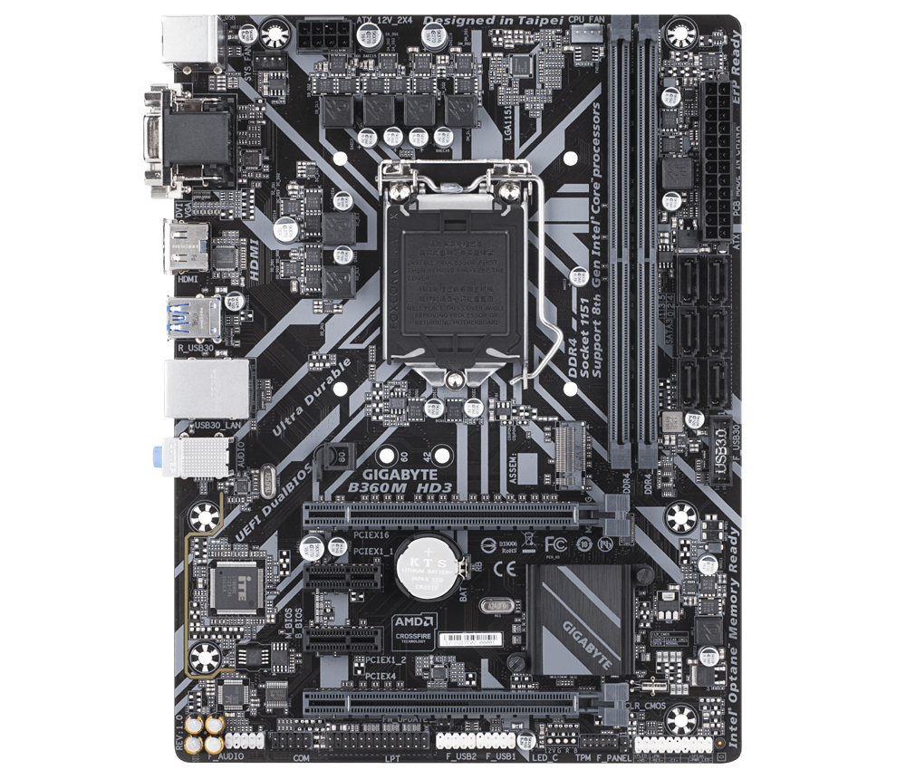 Gigabyte B360M HD3 Intel B360 Ultra Durable Motherboard