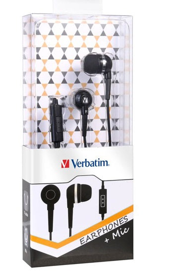 Verbatim Earphones with Mic (Black)