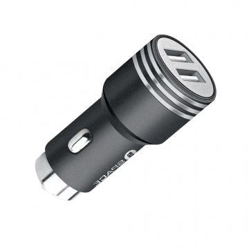 Space Dual USB Port 3.4A Metal Car Charger CC-155 - Black