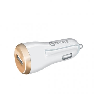 Space Adaptive Fast 2.4A Car Charger Single Port CC-170 - White