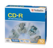 Verbatim CD-R 52X Slimcase 10pk