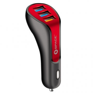Buy Space Quick Charge 3.0 Three Port Car Charger CC-175 - Black from Vmart in Pakistan