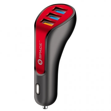 Buy Space Quick Charge 3.0 Three Port Car Charger CC-175 - Black from Vmart in Pakistan