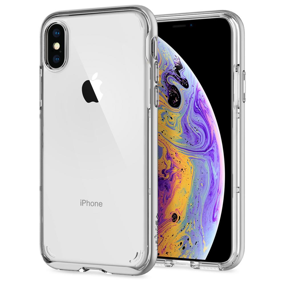 Spigen iPhone XS Case Neo Hybrid Crystal - Satin Silver