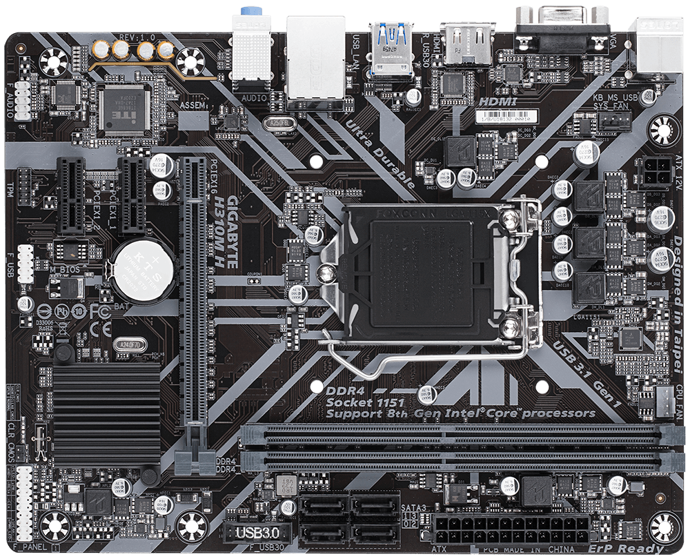 Gigabyte H310M H Intel H310 Ultra Durable Motherboard