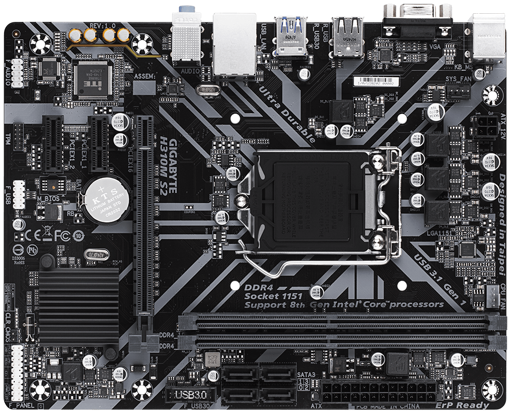 Gigabyte H310M S2 Intel H310 Ultra Durable Motherboard