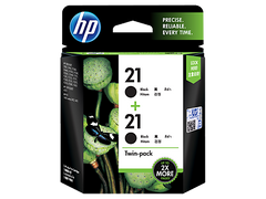HP Ink CC627AA 21A Twin Pack Black