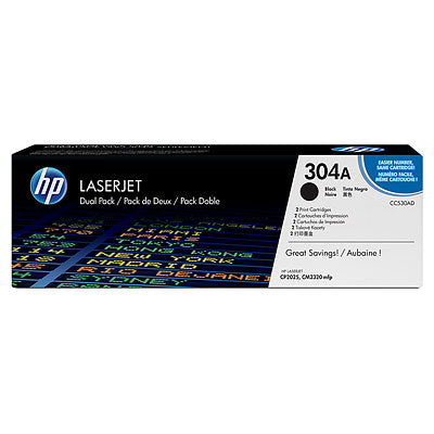 HP Toner CC530AD 304A Black (Dual Pack)