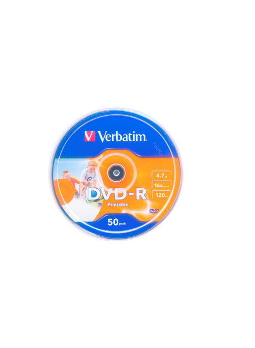 Buy Verbatim DVD-R 4.7GB 16X Ink Jet Printable 50Pc Spindle Made in Japan from Vmart in Pakistan