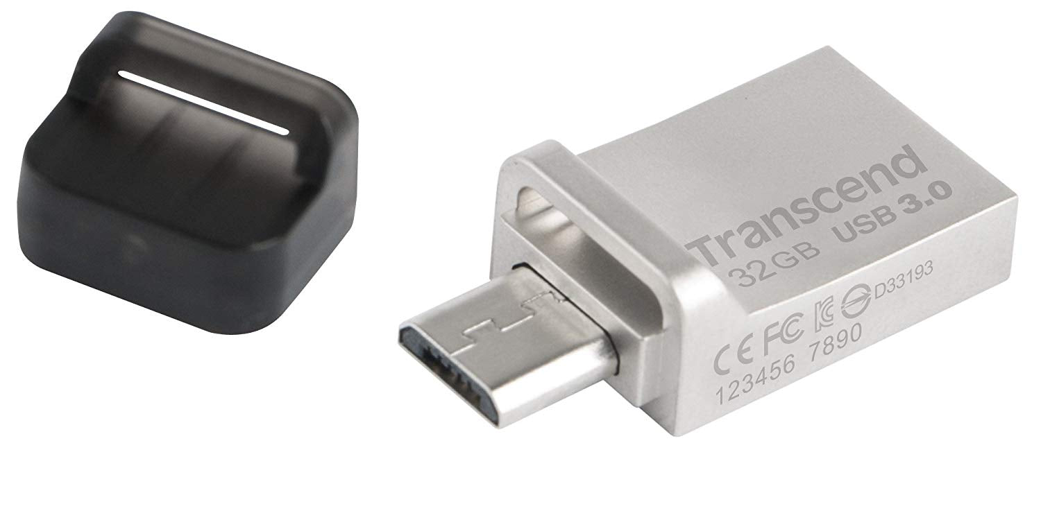 Transcend JetFlash 880 32GB OTG USB For Android - Silver