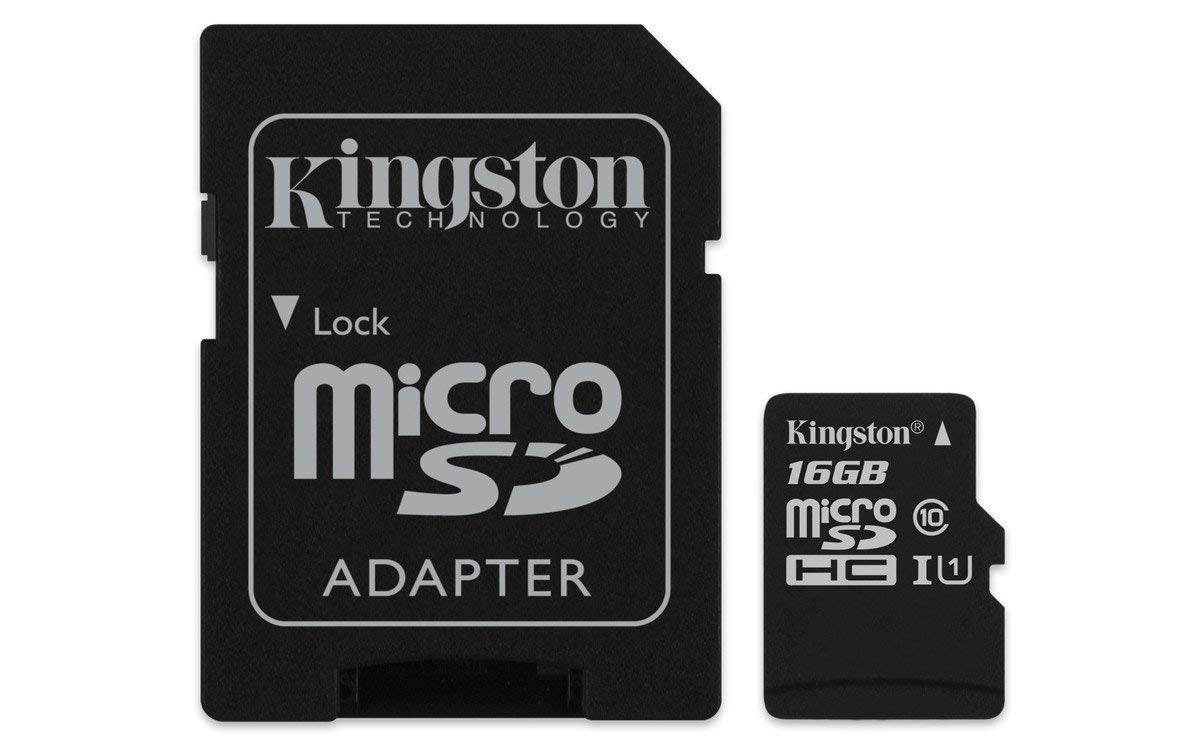 Kingston SDCS Canvas Select Class10 microSD Memory Card - 16GB With Adapter