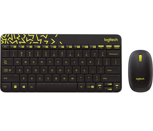 Buy Logitech Wireless Mouse &amp; Keyboard Combo MK240 - Black/Chartreuse Yellow from Vmart in Pakistan