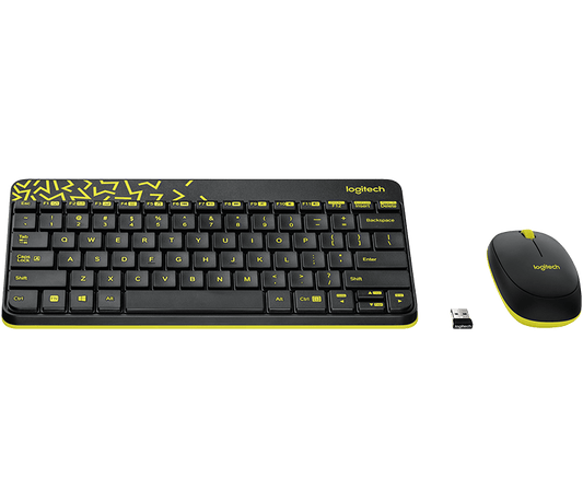 Buy Logitech Wireless Mouse &amp; Keyboard Combo MK240 - Black/Chartreuse Yellow from Vmart in Pakistan