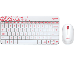 Buy Logitech Wireless Mouse &amp; Keyboard Combo MK240 - White/Vivid Red from Vmart in Pakistan