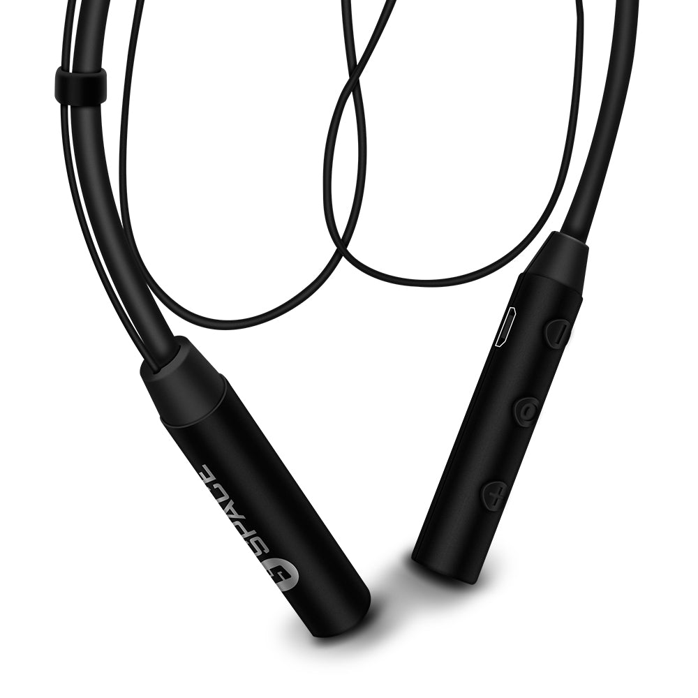 Space MOVE Wireless Neckband Earphones - Black