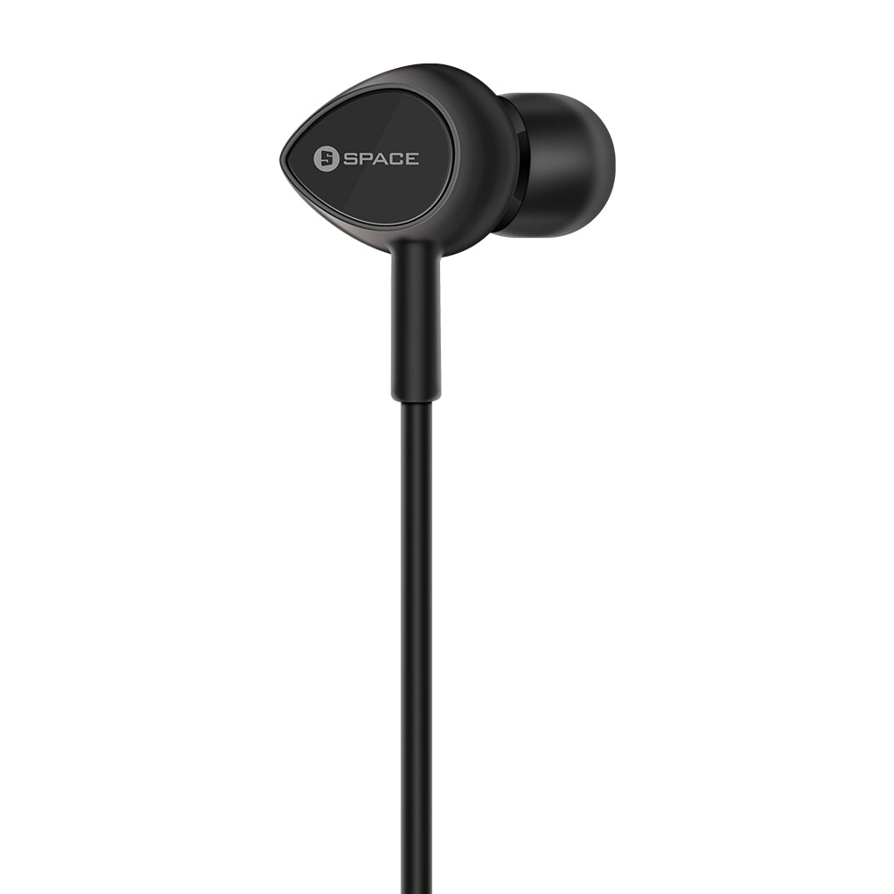 Space PEBBLE XS Bass Earphones - Black