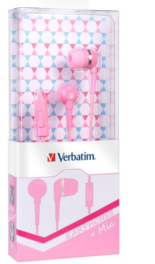 Verbatim Earphones with Mic (Pink)