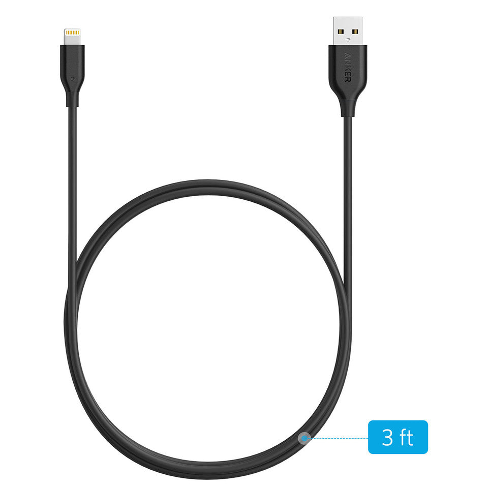 Anker PowerLine 3ft Lightning Cable - Black