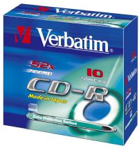 Verbatim CD-R 52X Made in Japan 10pk