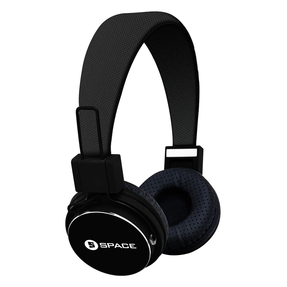 Space SOLO Plus Wireless with Mic On Ear Headphones - Black